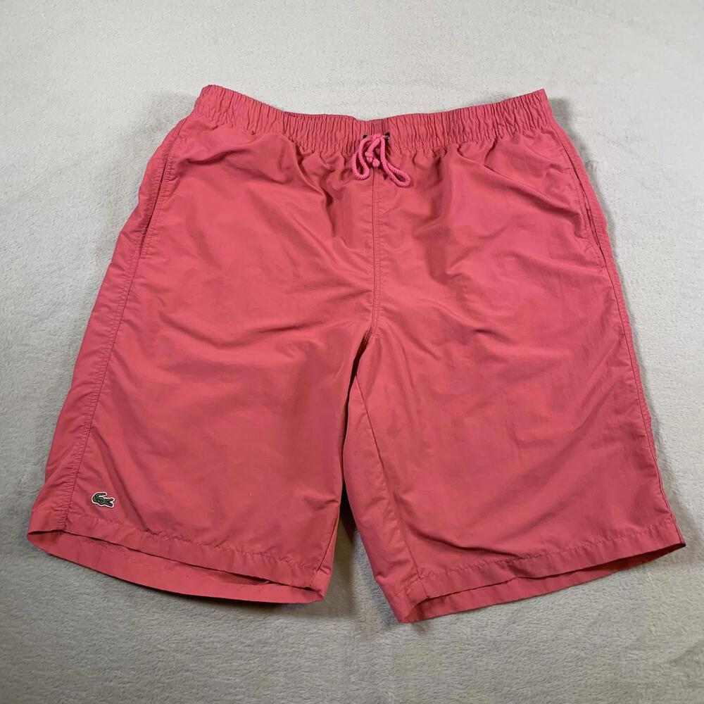 Lacoste Swim Trunks Mens Size 7‎ Pink Board Shorts Outdoors Swimming Life Guard